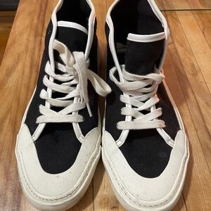 Black and White High-Top Sneakers